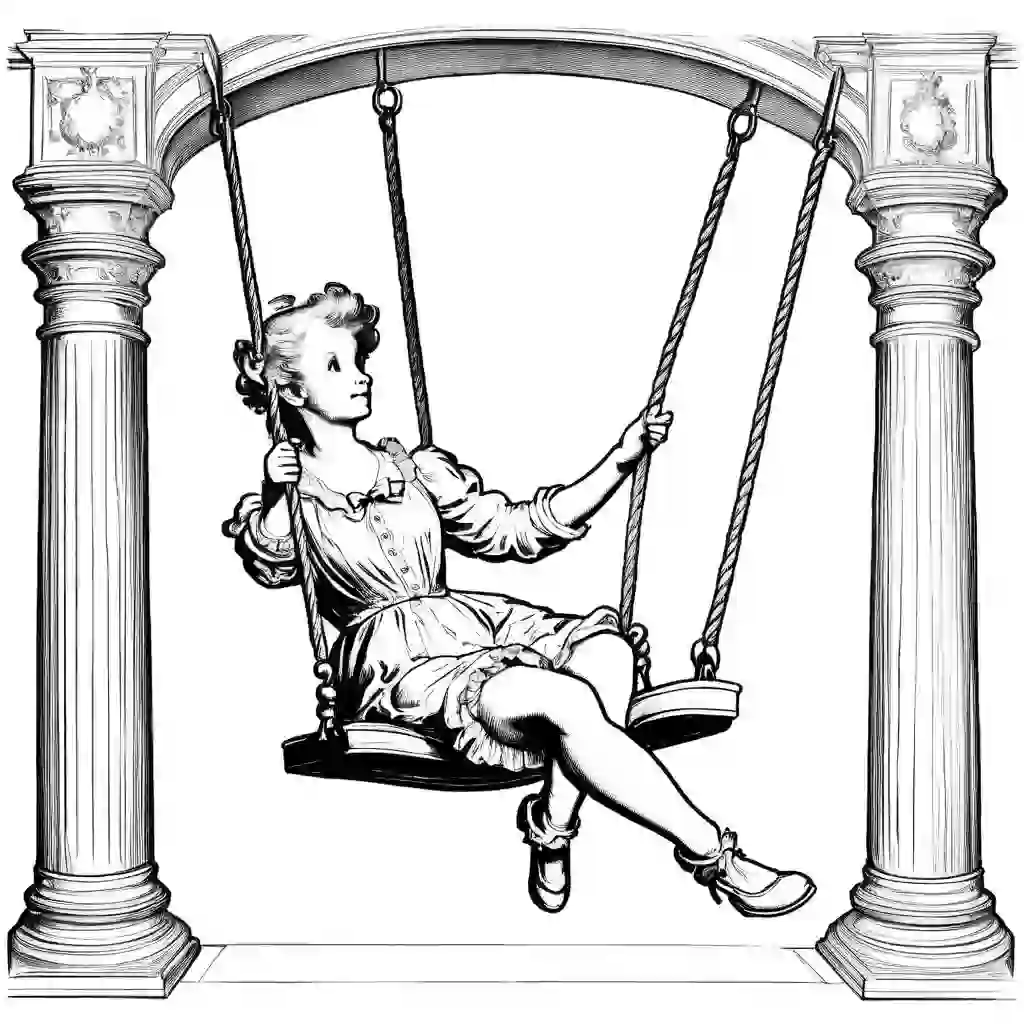 The Swing by Jean-Honor Fragonard coloring pages